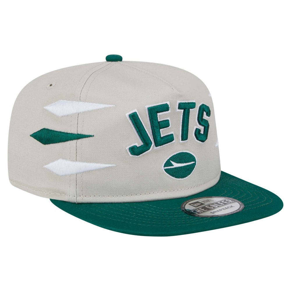 New York Jets New Era Athletic Golfer Snapback Hat Stone/Green