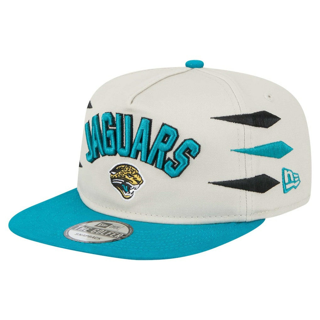Jacksonville Jaguars New Era Athletic Golfer Snapback Hat Stone/Teal