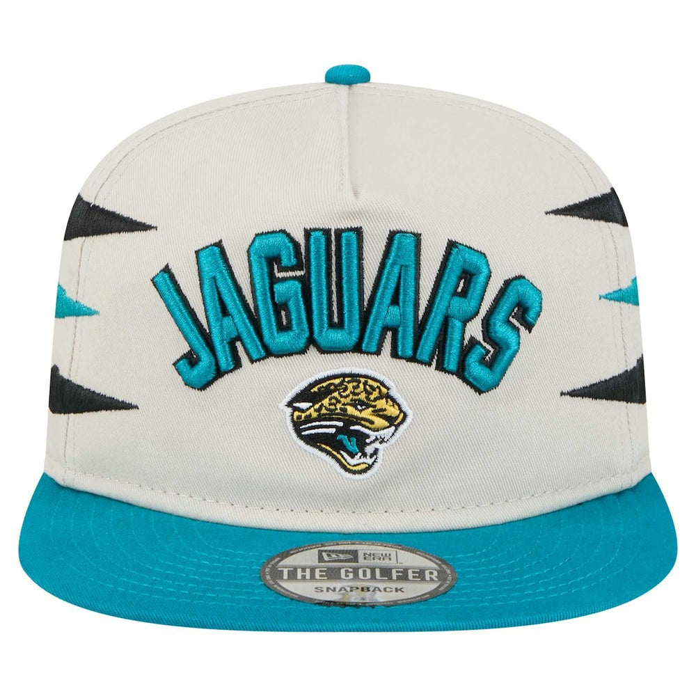 Jacksonville Jaguars New Era Athletic Golfer Snapback Hat Stone/Teal