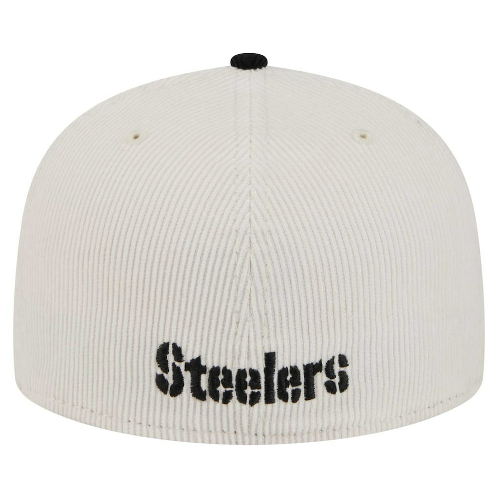 Pittsburgh Steelers New Era Corduroy 59FIFTY Fitted Hat Cream/Black