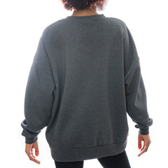 New York Jets Gameday Couture Women's Oversized Long Weekend Premium Fleece Drop Shoulder Pullover Sweatshirt Charcoal