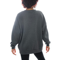 Houston Texans Gameday Couture Women's Oversized Long Weekend Premium Fleece Drop Shoulder Pullover Sweatshirt Charcoal