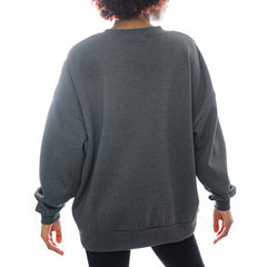 Cleveland Browns Gameday Couture Women's Oversized Long Weekend Premium Fleece Drop Shoulder Pullover Sweatshirt Charcoal
