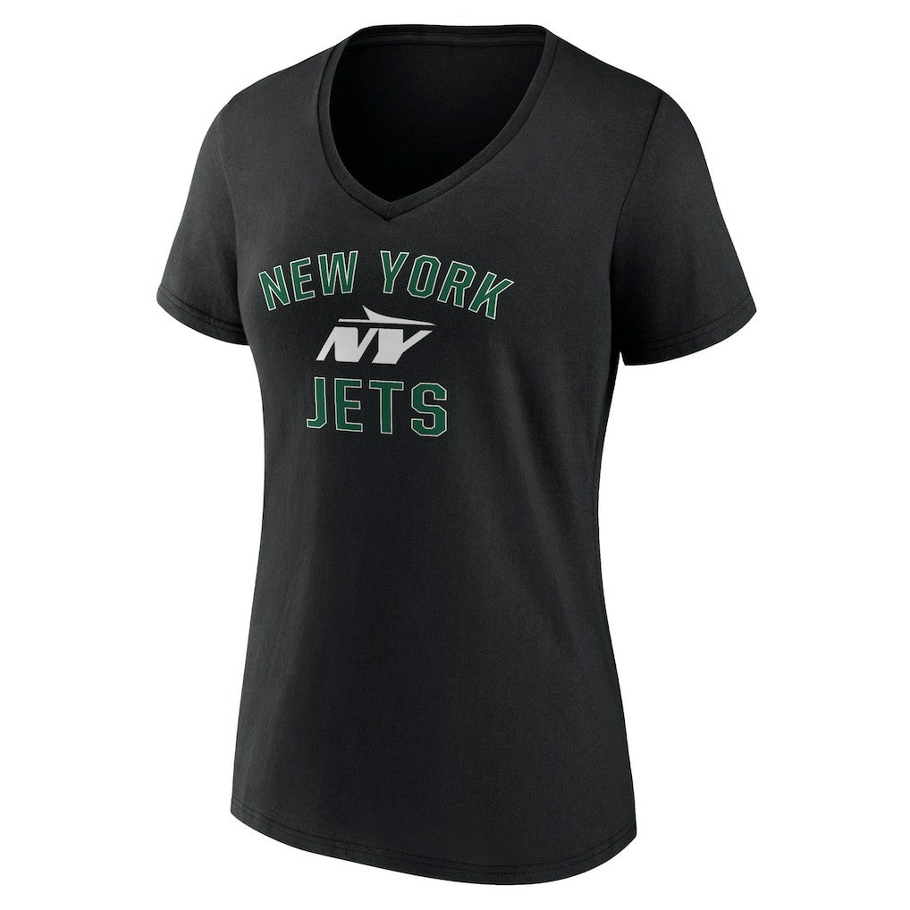 New York Jets Women's Victory Arch V-Neck T-Shirt Black