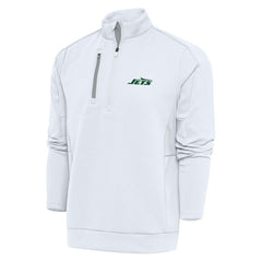 New York Jets Antigua Generation Quarter-Zip Pullover Top White