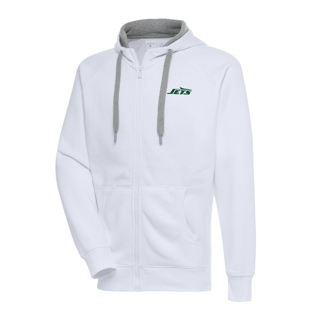 New York Jets Antigua Big & Tall Victory Full-Zip Hoodie White