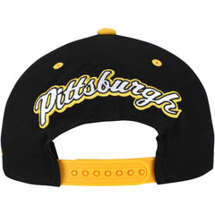 NHL Pittsburgh Penguins Mitchell & Ness Backside Script Two-Tone Pro Crown Adjustable Hat - Black/Gold