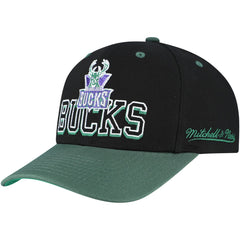 Milwaukee Bucks Backside Script Two-Tone Pro Crown Adjustable Hat Black/Hunter Green