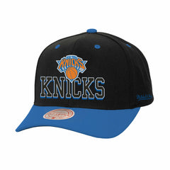 New York Knicks Backside Script 2-Tone Pro Crown Adjustable Hat Black/Blue