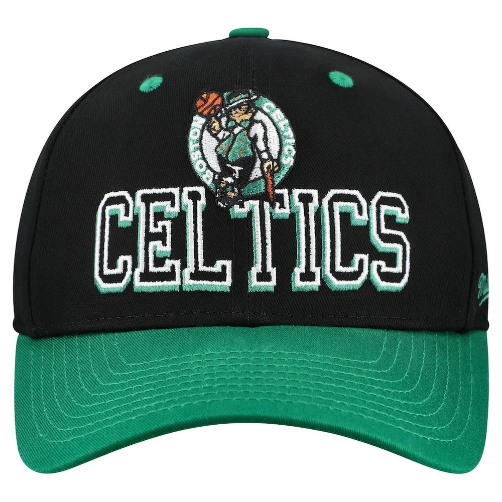 Boston Celtics Backside Script 2-Tone Pro Crown Adjustable Hat Black/Kelly Green