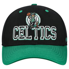 Boston Celtics Backside Script 2-Tone Pro Crown Adjustable Hat Black/Kelly Green
