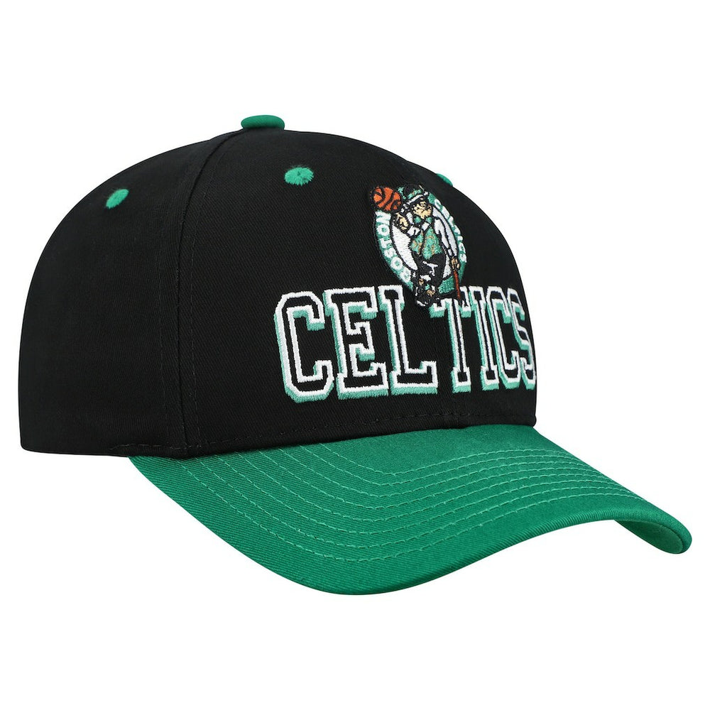 Boston Celtics Backside Script 2-Tone Pro Crown Adjustable Hat Black/Kelly Green