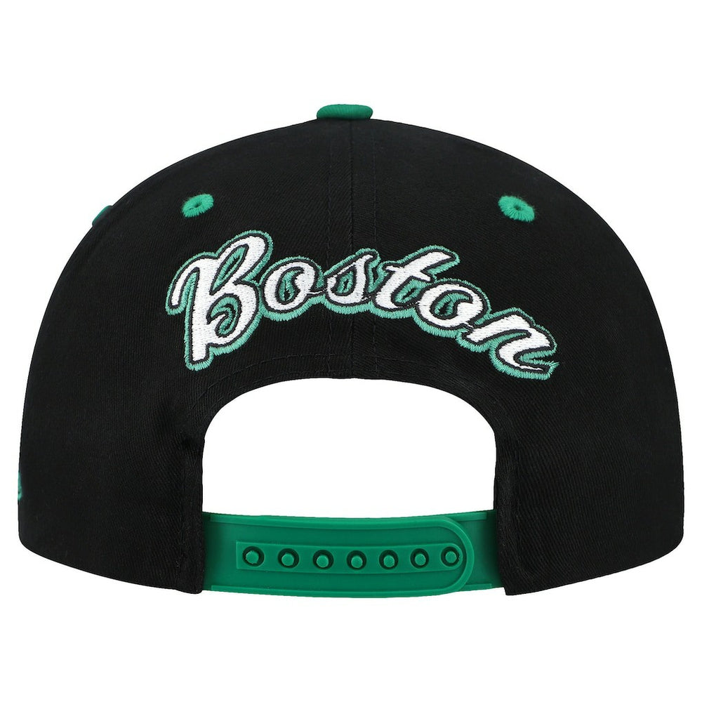 Boston Celtics Backside Script 2-Tone Pro Crown Adjustable Hat Black/Kelly Green