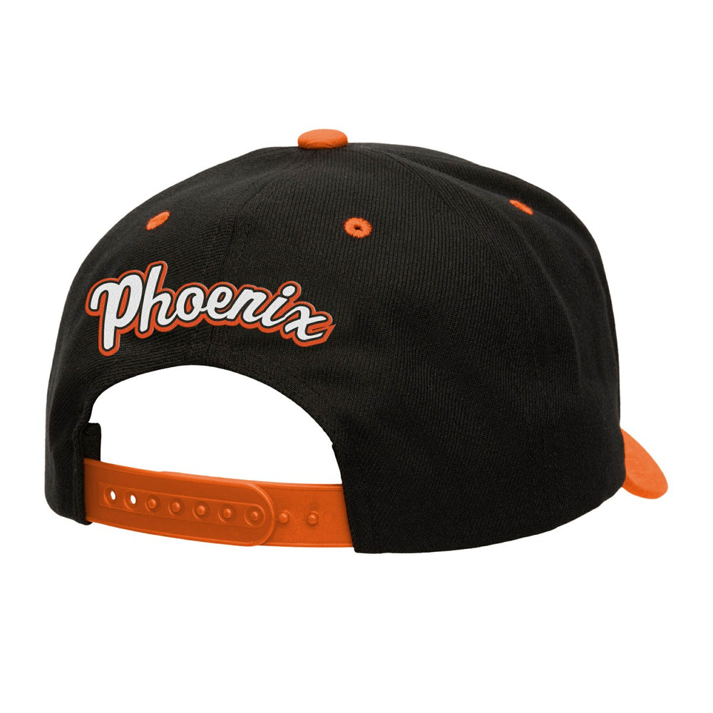 Phoenix Suns Backside Script Two-Tone Pro Crown Adjustable Hat Black/Orange