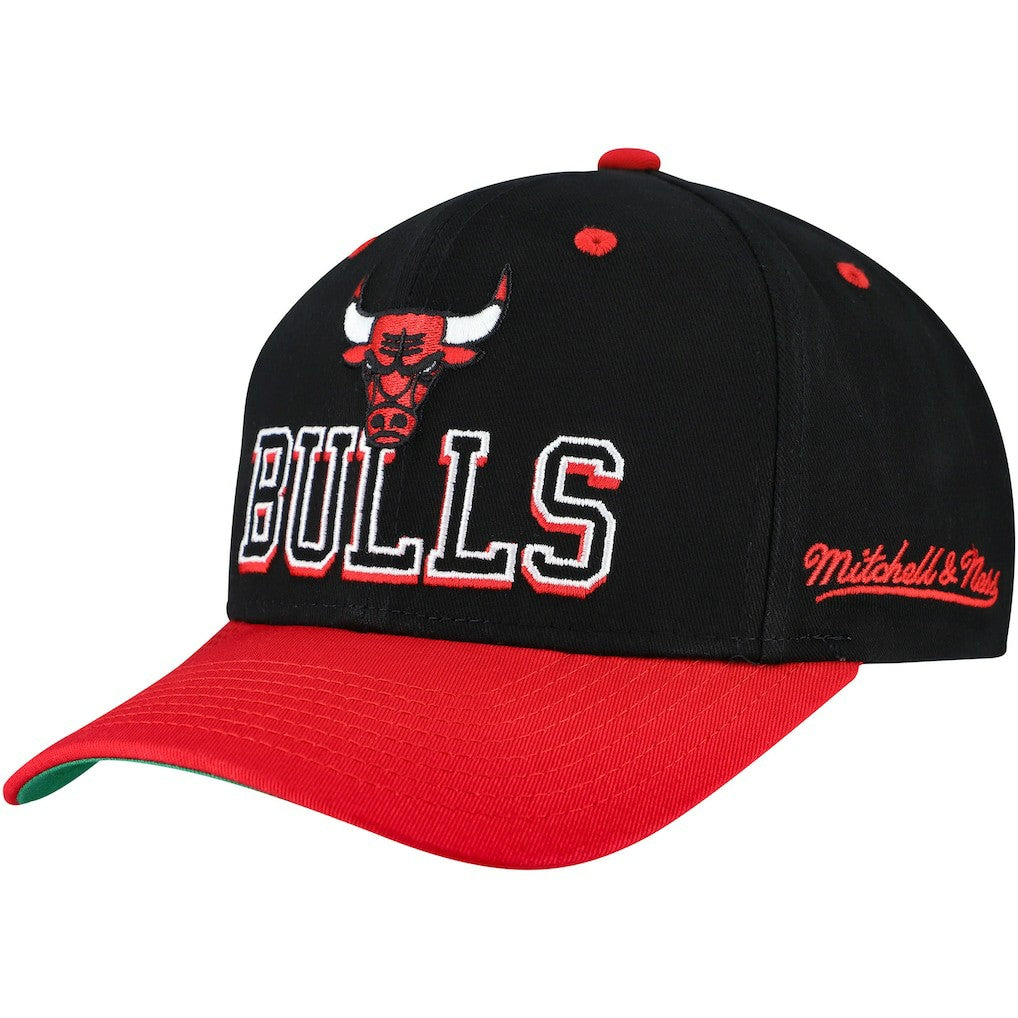 Chicago Bulls Backside Script 2-Tone Pro Crown Adjustable Hat Black/Red