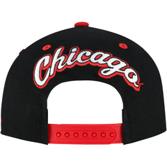 Chicago Bulls Backside Script 2-Tone Pro Crown Adjustable Hat Black/Red