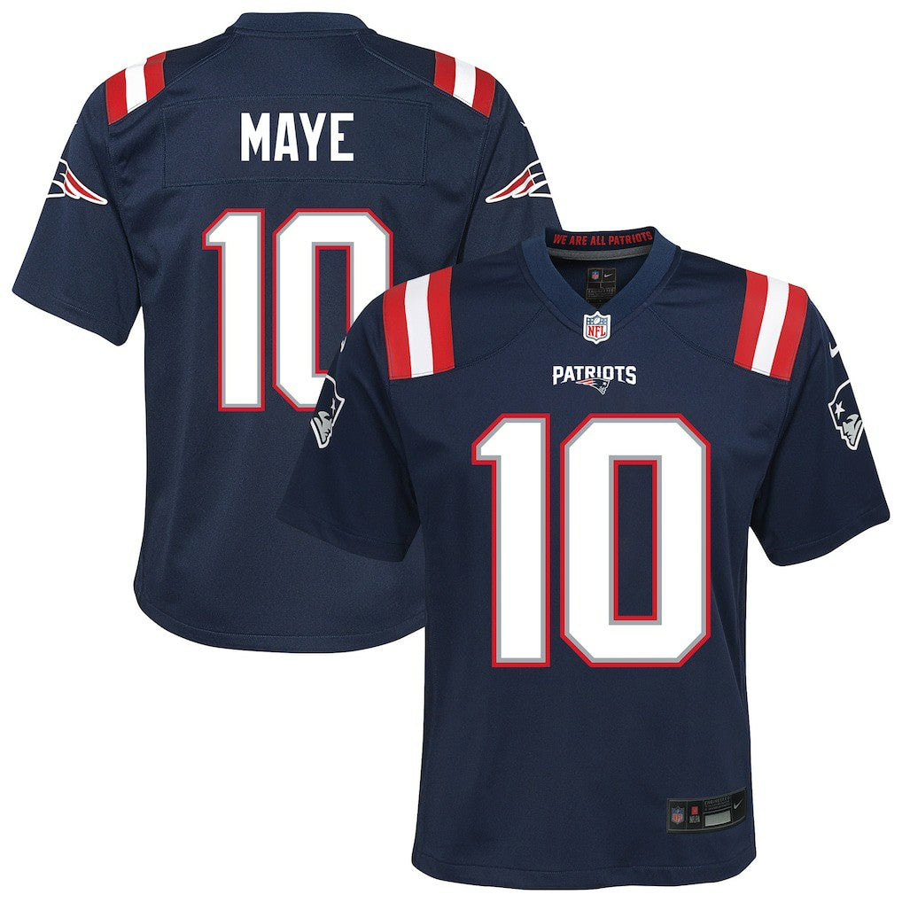 NFL Drake Maye New England Patriots Youth Game Jersey - Navy