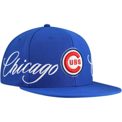 Chicago Cubs Mitchell & Ness Just Don x MLB Lux Script Snapback Hat - Royal Hats