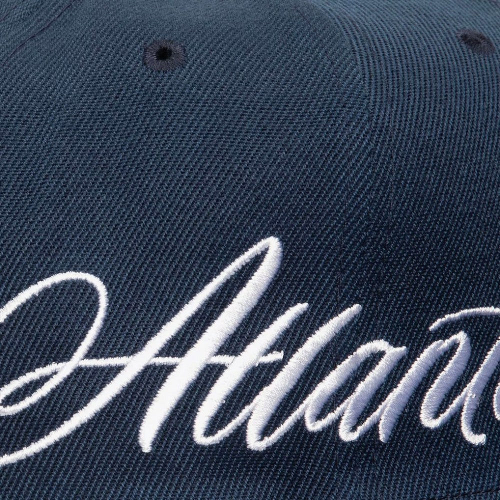 Atlanta Braves Mitchell & Ness Just Don x MLB Lux Script Snapback Hat - Navy Hats
