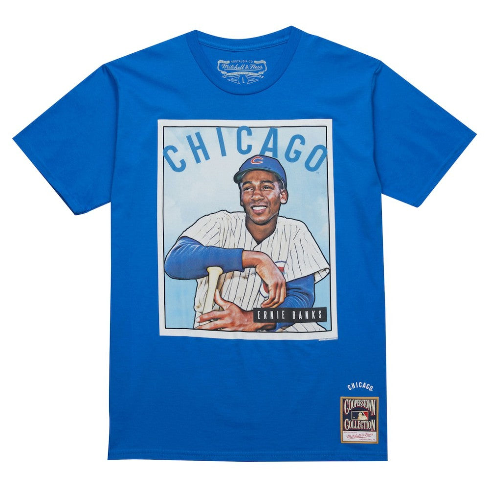 Ernie Banks Chicago Cubs Mitchell & Ness Cooperstown Collection Collectors Connection T-Shirt - Royal T-shirts