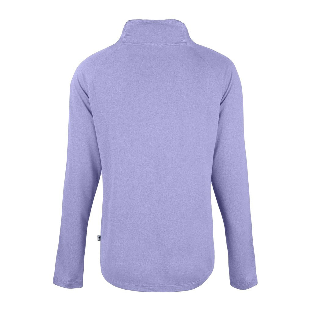 Baltimore Ravens Cutter & Buck Women's Coastline Epic Comfort Eco Recycled Funnel Neck Raglan Pullover Sweatshirt Lavender