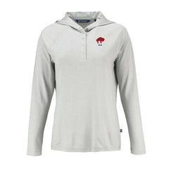 Buffalo Bills Cutter & Buck Women's Historic Coastline Epic Comfort Eco Recycled Raglan Pullover Hoodie Gray