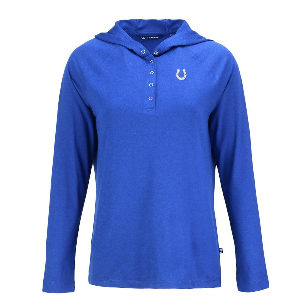 Indianapolis Colts Cutter & Buck Women's Coastline Epic Comfort Eco Recycled Raglan Pullover Hoodie Blue