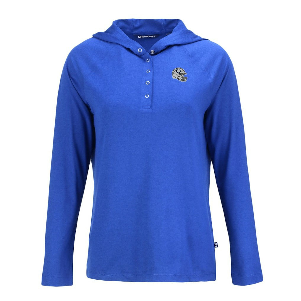 Indianapolis Colts Cutter & Buck Women's Coastline Epic Comfort Eco Recycled Raglan Pullover Hoodie Royal
