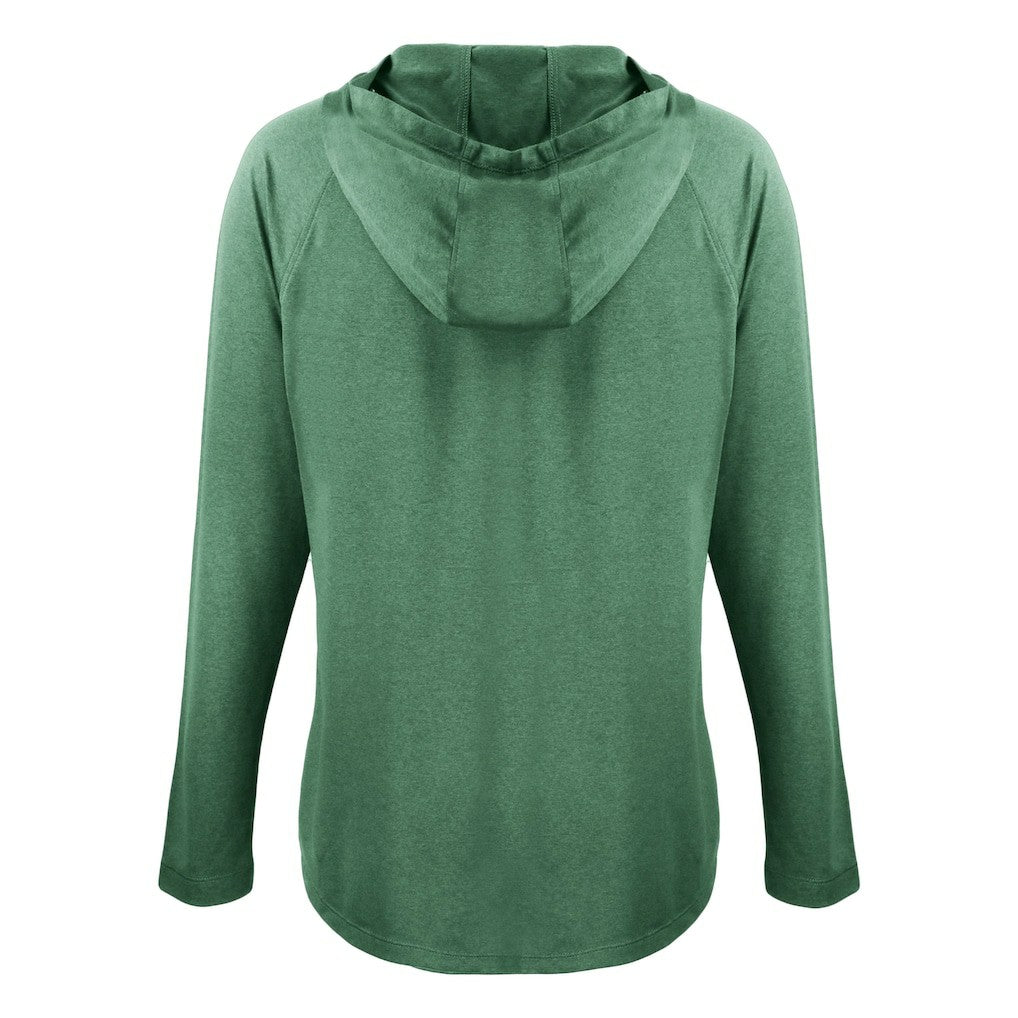 Green Bay Packers Cutter & Buck Women's Coastline Epic Comfort Eco Recycled Raglan Pullover Hoodie Hunter Green