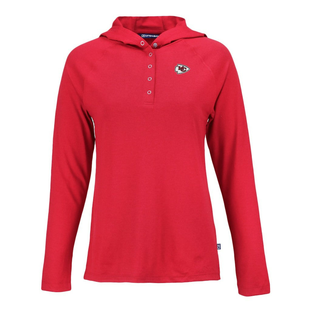 Kansas City Chiefs Cutter & Buck Women's Coastline Epic Comfort Eco Recycled Raglan Pullover Hoodie Red