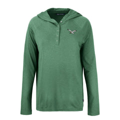 Philadelphia Eagles Cutter & Buck Women's Historic Coastline Epic Comfort Eco Recycled Raglan Pullover Hoodie Hunter Green