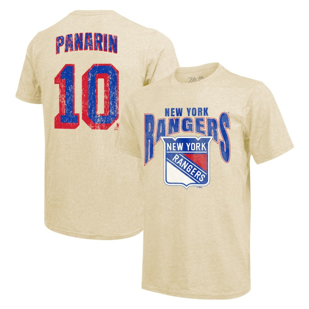 NHL Artemi Panarin New York Rangers Majestic Threads Dynasty Name & Number Tri-Blend T-Shirt - Cream