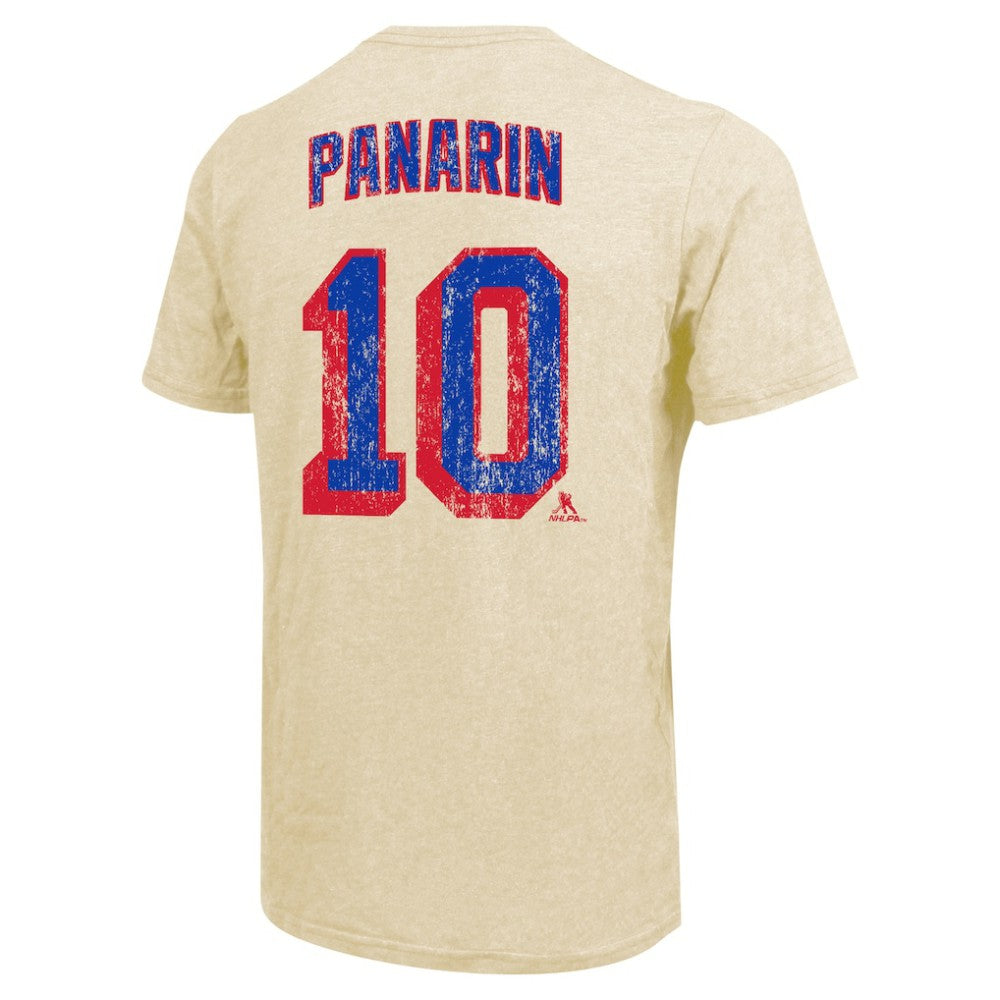 NHL Artemi Panarin New York Rangers Majestic Threads Dynasty Name & Number Tri-Blend T-Shirt - Cream