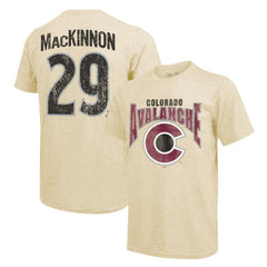 NHL Nathan MacKinnon Colorado Avalanche Majestic Threads Dynasty Name & Number Tri-Blend T-Shirt - Cream