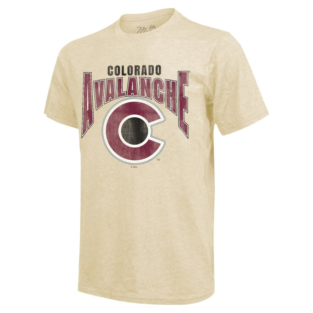 NHL Nathan MacKinnon Colorado Avalanche Majestic Threads Dynasty Name & Number Tri-Blend T-Shirt - Cream