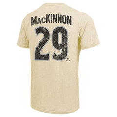 NHL Nathan MacKinnon Colorado Avalanche Majestic Threads Dynasty Name & Number Tri-Blend T-Shirt - Cream