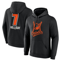 Jackson Holliday Baltimore Orioles Fastball Player Name & Number Pullover Hoodie - Black Hoodies