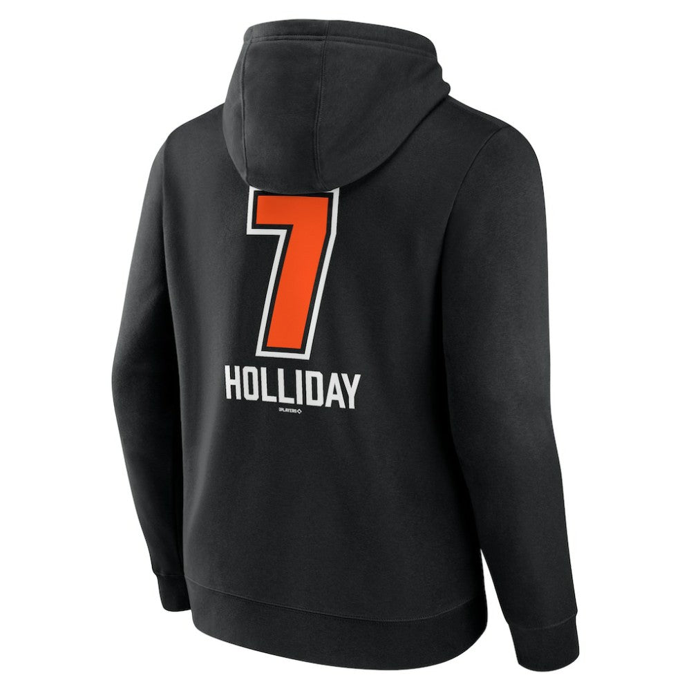 Jackson Holliday Baltimore Orioles Fastball Player Name & Number Pullover Hoodie - Black Hoodies