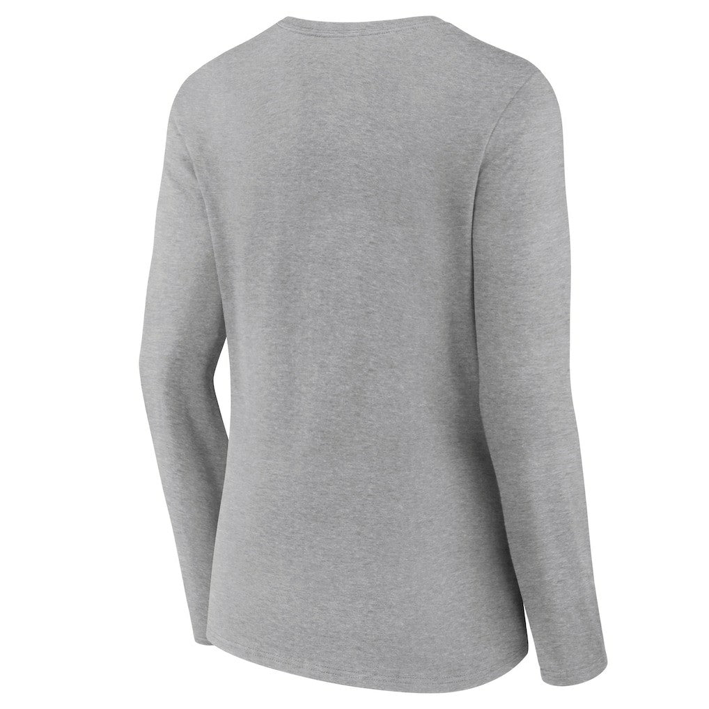 Cleveland Browns Women's Primary Logo Long Sleeve V-Neck T-Shirt Gray