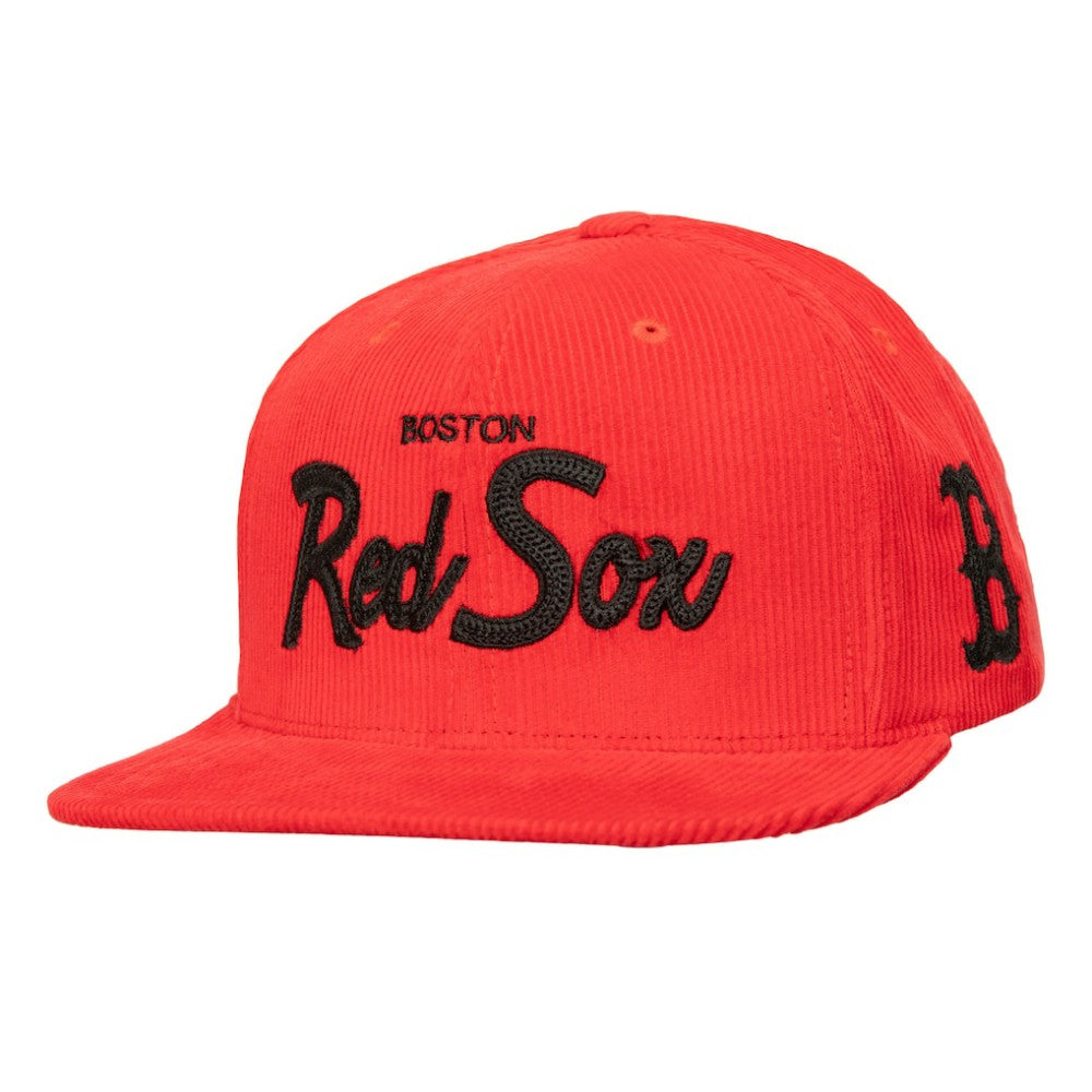 Mitchell & Ness Boston Red Sox Corduroy Snapback Hat - Red Hats