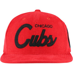 Mitchell & Ness  Chicago Cubs Male Adult Corduroy Snapback Hat - Red Hats