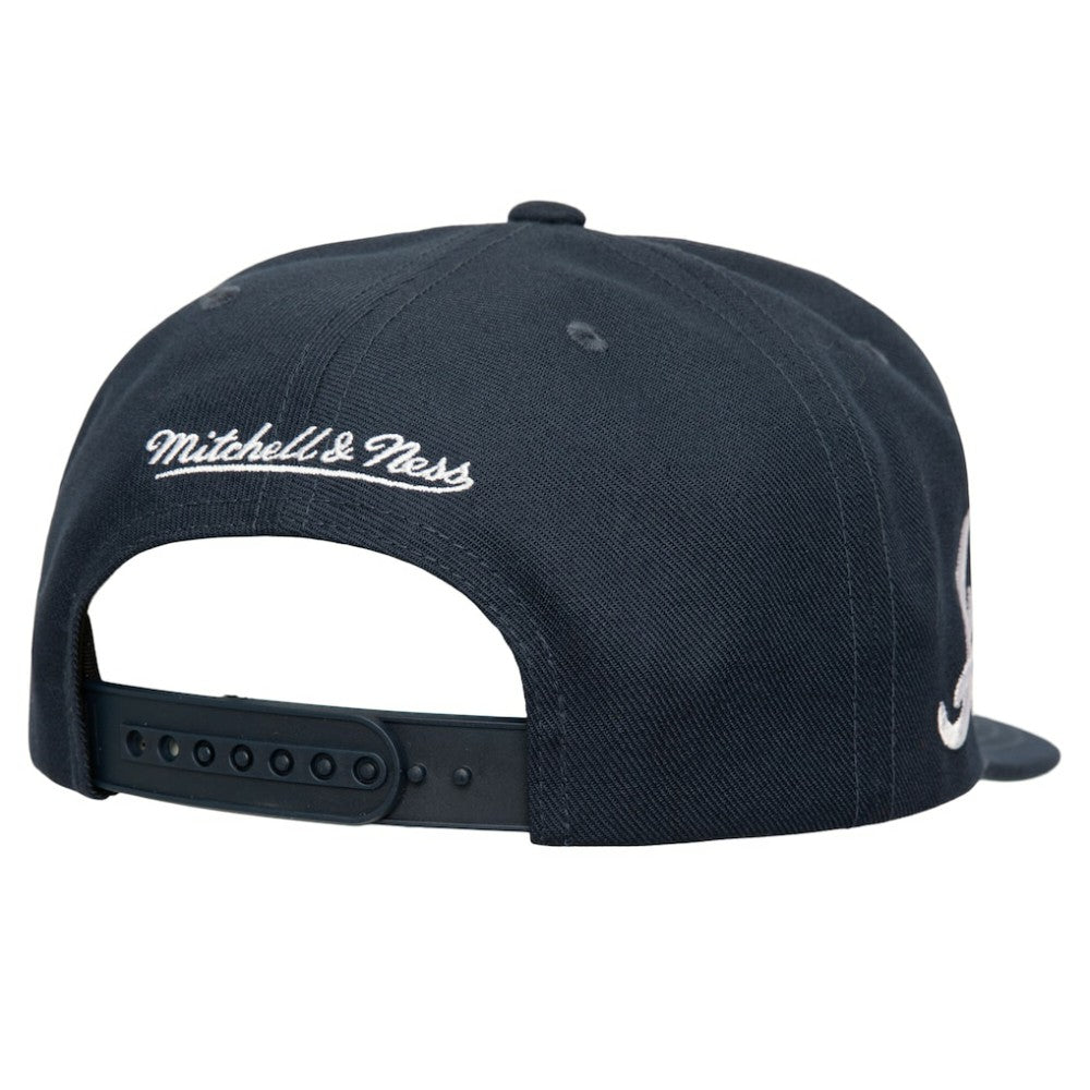 Atlanta Braves Mitchell & Ness Double Up Snapback Hat - Navy Hats