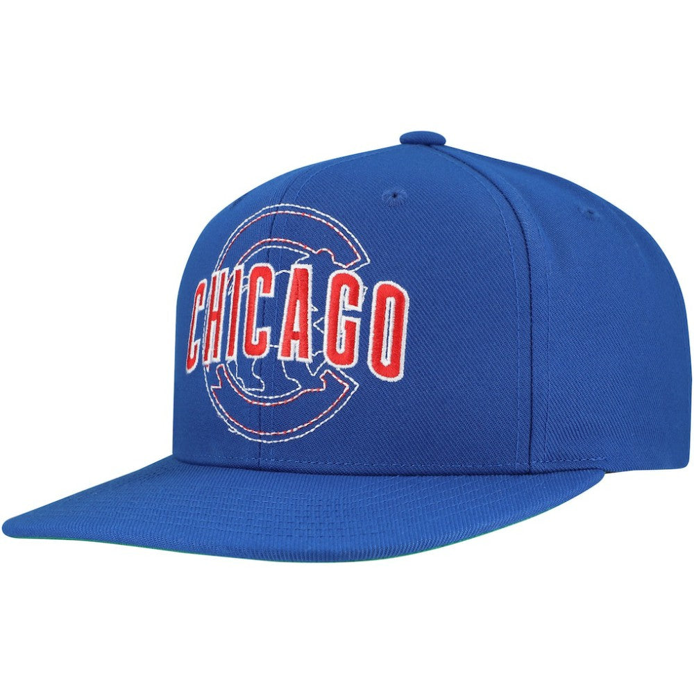 Chicago Cubs Mitchell & Ness Double Up Snapback Hat - Royal Hats