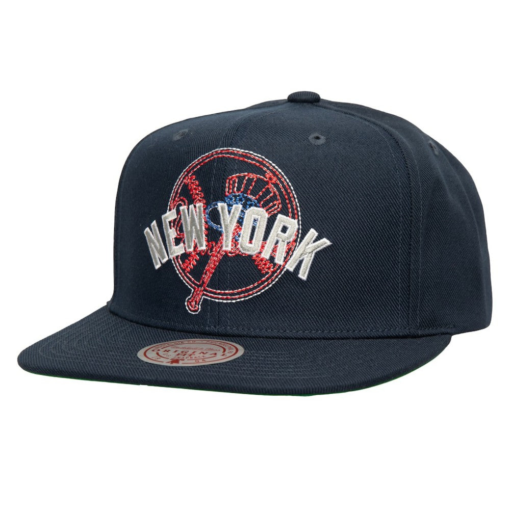 New York Yankees Mitchell & Ness Double Up Snapback Hat - Navy Hats