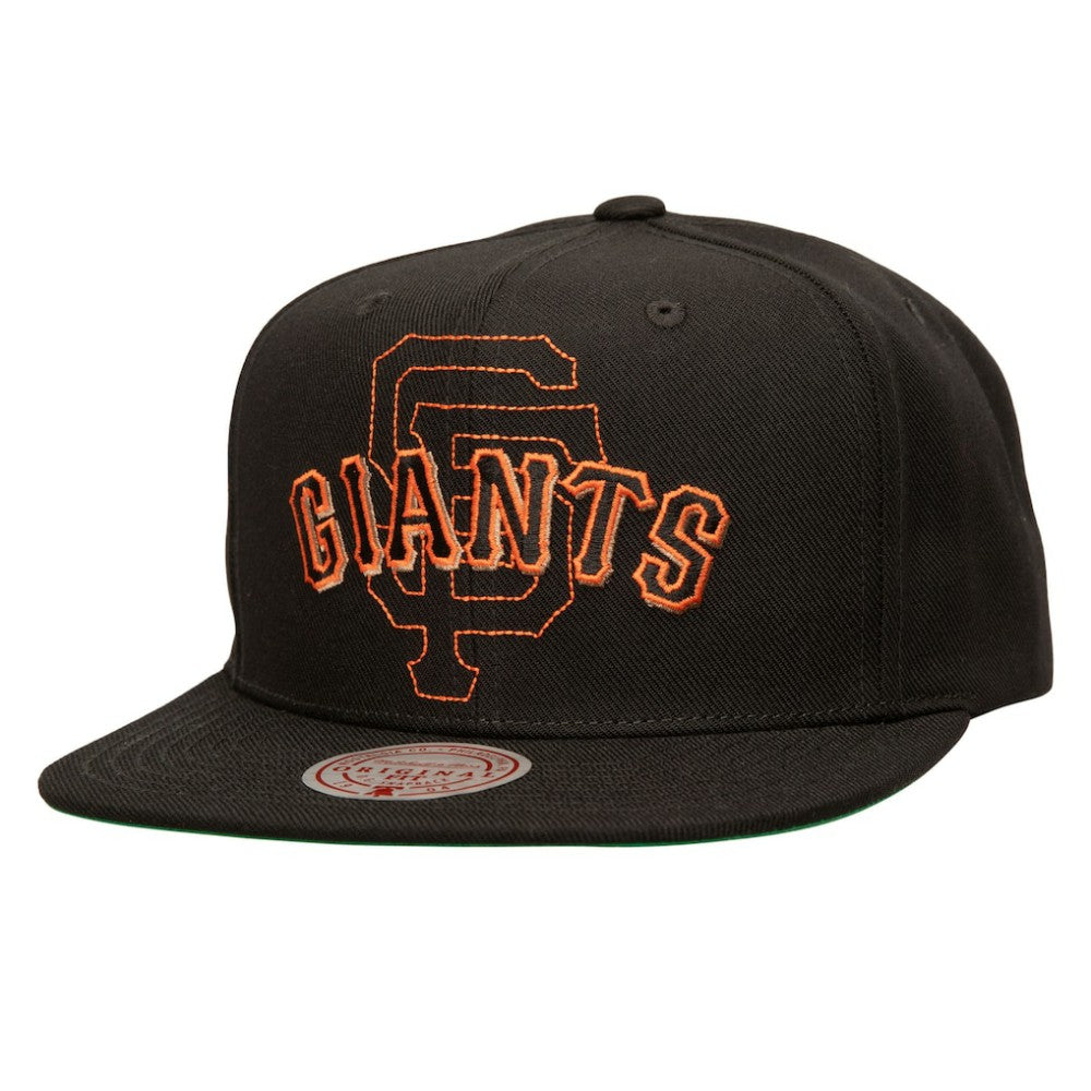 San Francisco Giants Mitchell & Ness Double Up Snapback Hat - Black Hats