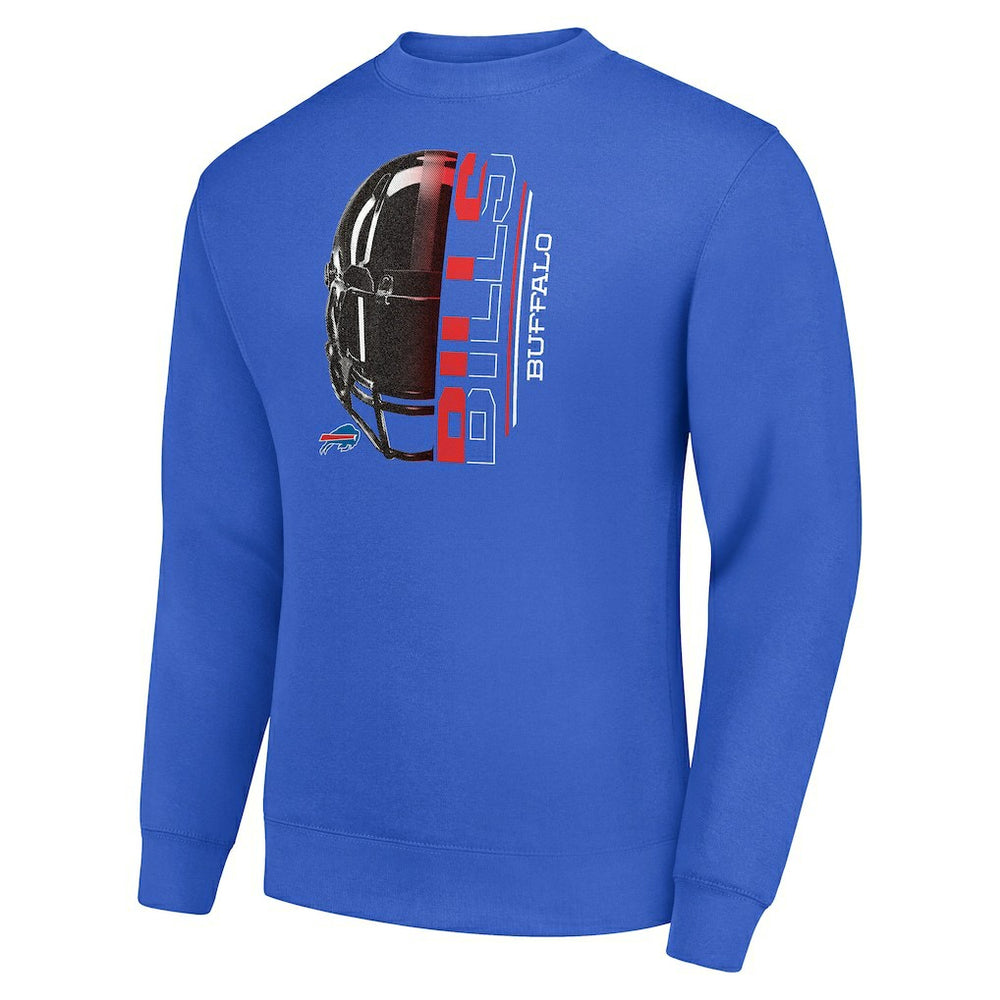 Buffalo Bills Starter Half Helmet Team Graphic Tri-Blend Fleece Pullover Sweatshirt Royal