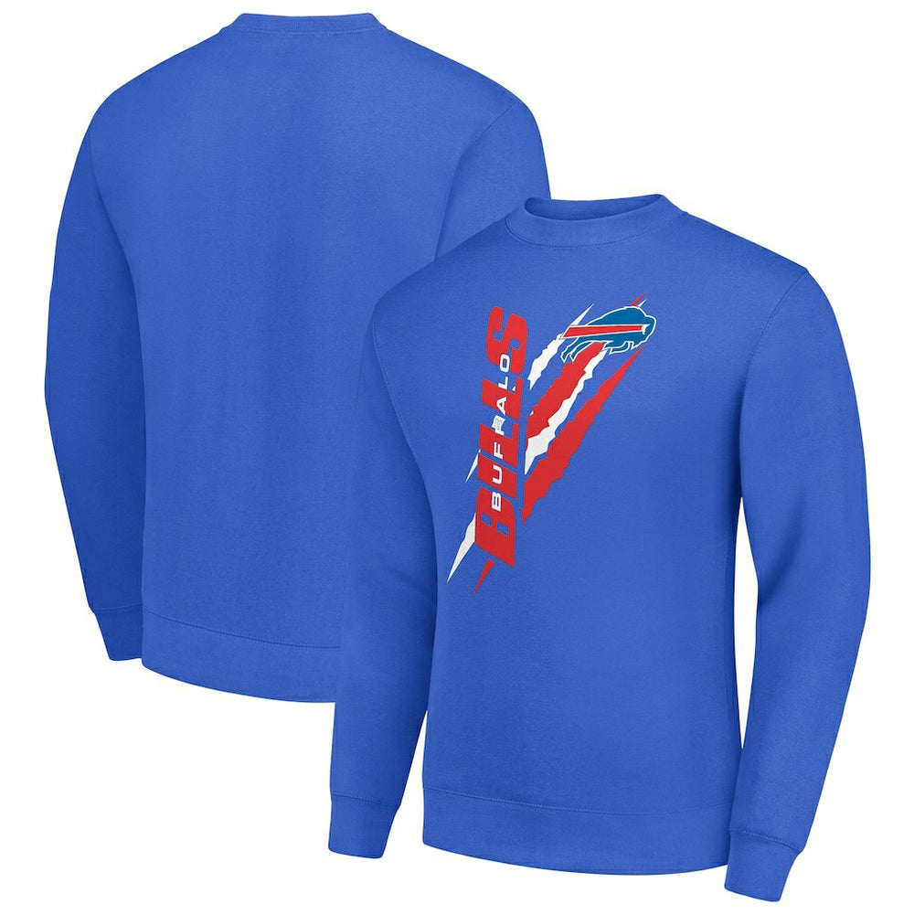 Buffalo Bills Starter Color Scratch Team Graphic Fleece Pullover Sweatshirt Royal