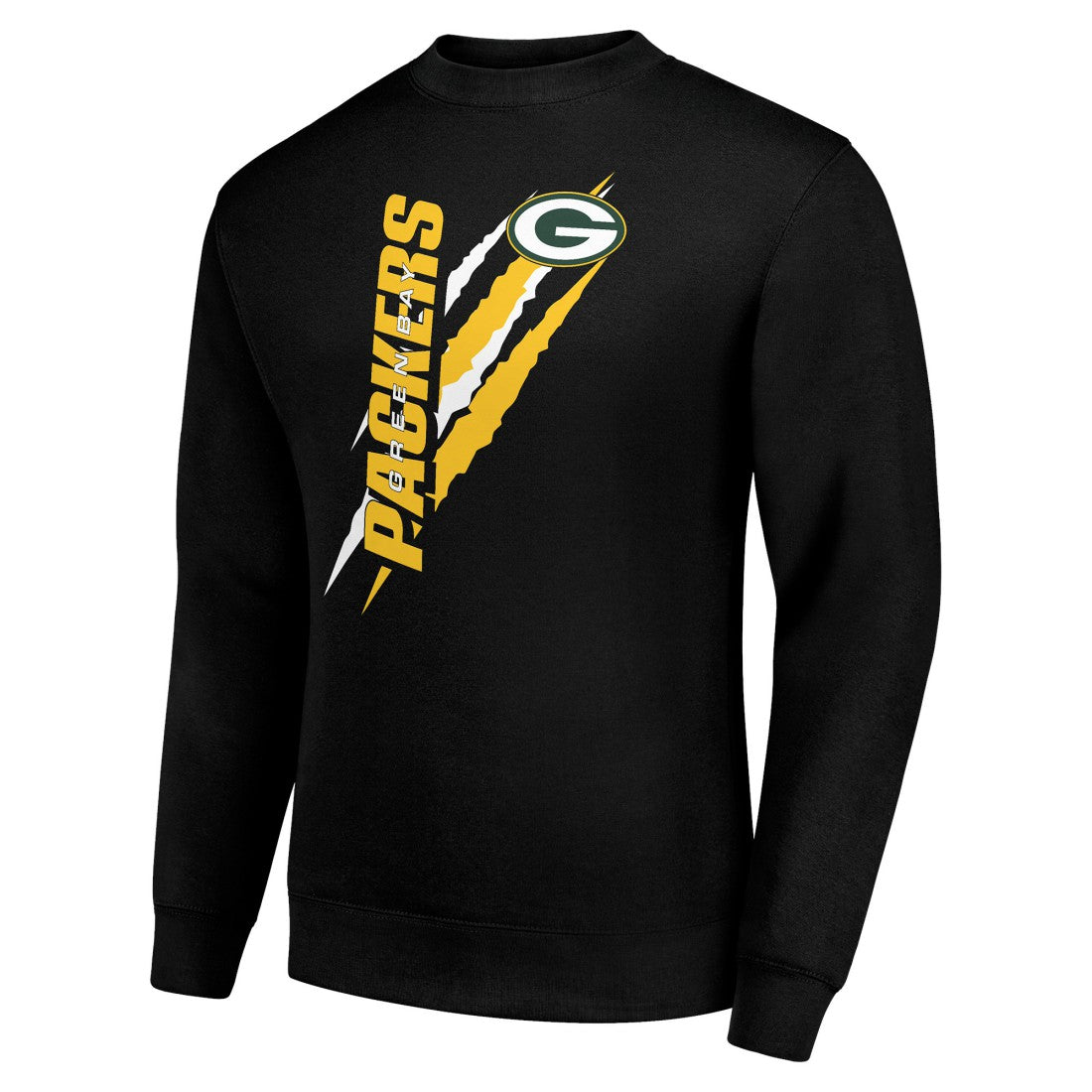 Green Bay Packers Starter Color Scratch Team Graphic Fleece Pullover Sweatshirt Black