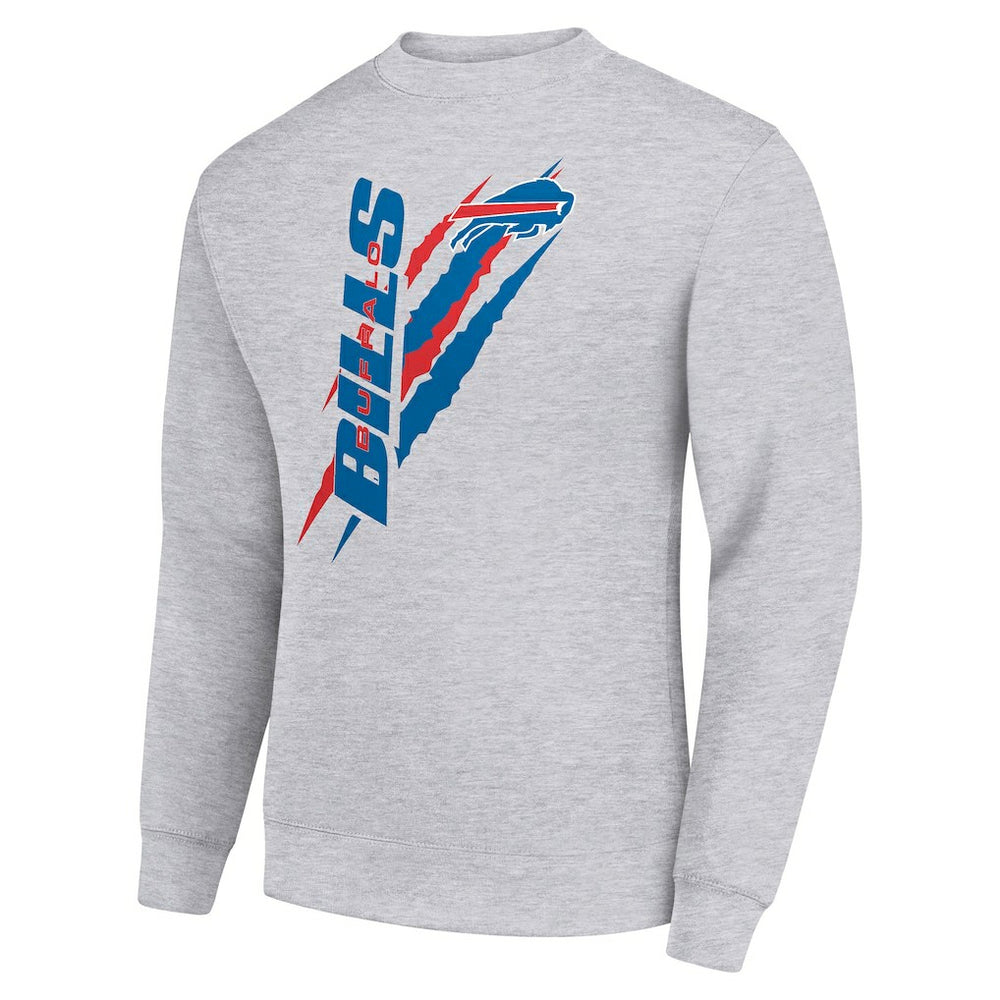 Buffalo Bills Starter Color Scratch Team Graphic Fleece Pullover Sweatshirt Heather Gray
