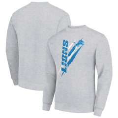 Detroit Lions Starter Color Scratch Team Graphic Fleece Pullover Sweatshirt Heather Gray